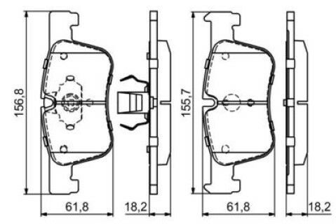 BMW 5 E60 520i 2.2 2003-2005 Bosch Ön Balata WVA25506
