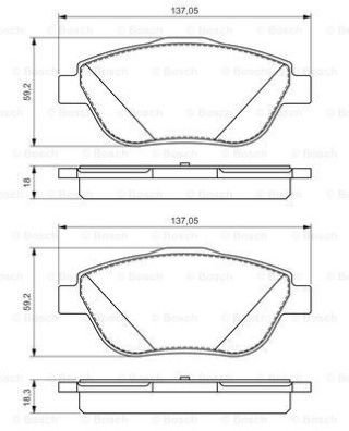 Citroen C3 1.2VTi 2012-2016 Bosch Ön Balata VWA25438