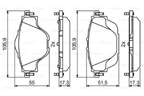 Peugeot 308 1.6HDi 2013-2018 Bosch Arka Balata WVA25827