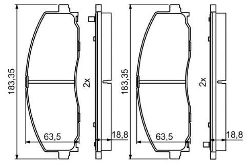 Fiat Freemont 2.0MJet 2011-2015 Bosch Ön Balata NETPAR25378