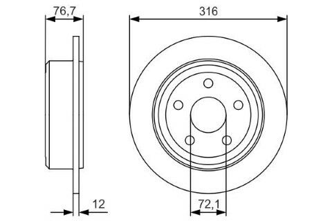 Jeep Wrangler (JK) 2.8CRD 2007-2017 Bosch Arka Disk 2 Adet