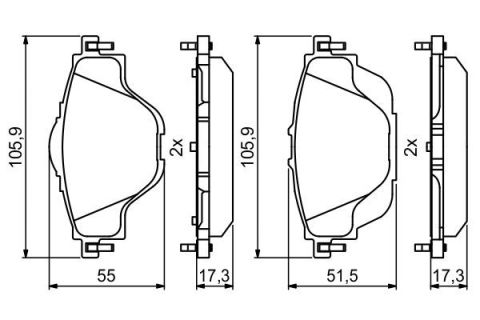 Opel Grandland X 1.2 2017-2025 Bosch Arka Balata NETPAR25827