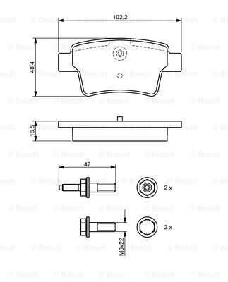 Citroen C4 Picasso 1.6HDi 2007-2013 Bosch Arka Balata 24540