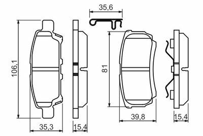 Mitsubishi Lancer 1.5 2007-2011 Bosch Arka Balata WVA24014