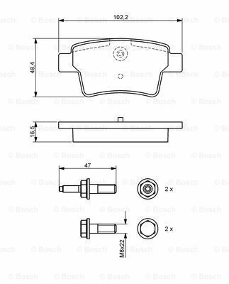 Citroen C4 Grand Picasso 1.6HDi 2006-2013 Bosch Arka Balata 24540