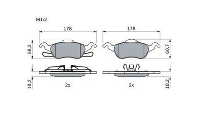 Ford Focus 1 1.6 1998-2005 Bosch Ön Balata 23154