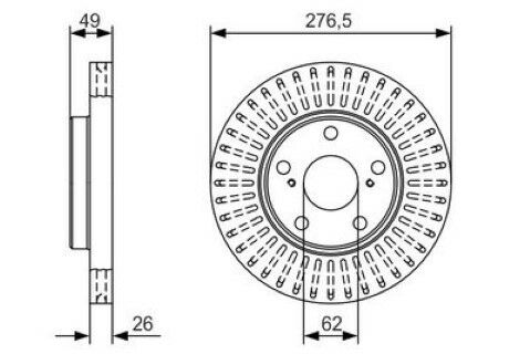Toyota Auris 1.6 2012-2019 Bosch Ön Disk 277mm 2 Adet