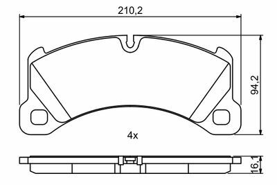 Volkswagen Touareg 3.0TDI 2006-2018 Bosch Ön Balata 24685