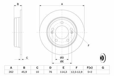 Hyundai i30 1.6GDI 2011-2016 Bosch Arka Disk 262mm 2 Adet