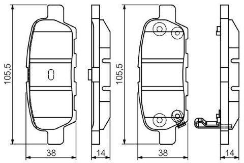 Nissan X-Trail 2.5 2002-2007 Bosch Arka Balata NETPAR23814