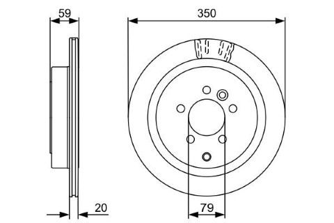 Land Rover Range Rover Sport 4.2 2005-2009 Bosch Arka Disk Havalı 2 Adet