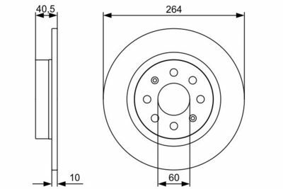 Opel Corsa E 1.2 2014-2018 Bosch Arka Disk 264mm 2 Adet