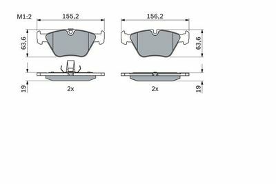 BMW 5 E34 520i 2.0 1988-1995 Bosch Ön Balata NETPAR23204