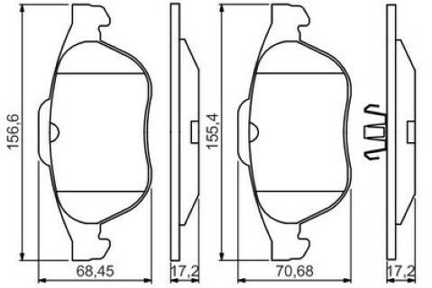 Renault Laguna 2 1.6 2001-2007 Bosch Ön Balata 23245