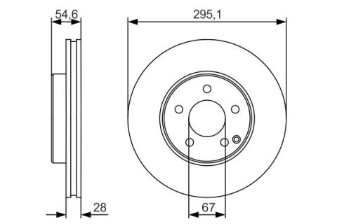 Mercedes E Serisi (211) E320CDI 3.2 2002-2006 Bosch Ön Disk 295x28 2 Adet