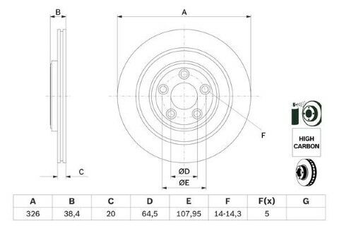 Jaguar XJ 2.7D 2005-2010 Bosch Arka Disk 2 Adet