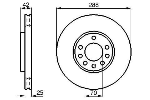 Opel Vectra B 1.6 1995-2003 Bosch Ön Disk 288mm 5 Bijon 2 Adet