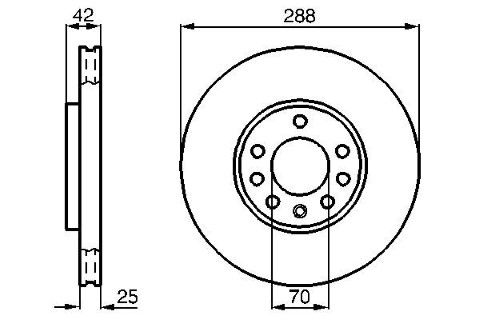 Opel Vectra B 2.5 1995-2000 Bosch Ön Disk 288mm 5 Bijon 2 Adet