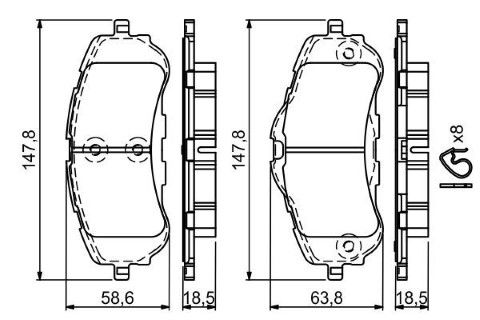 Citroen Berlingo 1.2 2018-2021 Bosch Ön Balata NETPAR25583
