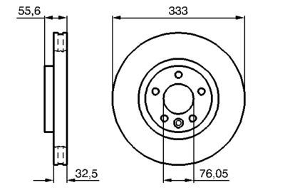 Volkswagen Caravelle T5 1.9TDI 2003-2009 Bosch Ön Disk 333x55.6mm 2 Adet
