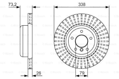 BMW 3 E90 318d 2.0 2007-2011 Bosch Ön Disk 338mm 2 Adet