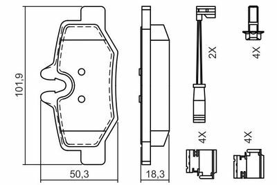 Mercedes Vito 115 CDI 2.1 2003-2010 Bosch Arka Balata 24008