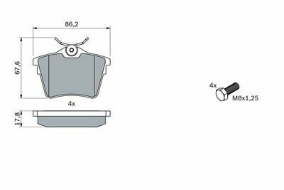 Citroen C5 1.6HDi 2008-2010 Bosch Arka Balata WVA24135