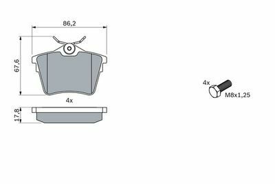 Citroen C5 1.6THP 2009-2016 Bosch Arka Balata WVA24135