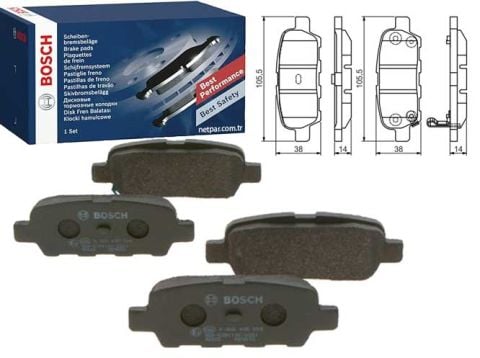 Nissan Qashqai 1.5dCi 2006-2013 Bosch Arka Balata NETPAR23814