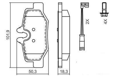 Mercedes Viano (639) CDI 2.2 2003-2014 Bosch Arka Balata NETPAR24008