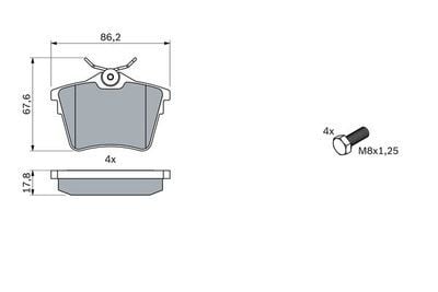 Peugeot 407 2.0 2005-2011 Bosch Arka Balata WVA24135