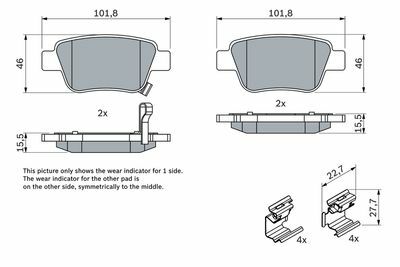 Toyota Avensis 2.0D 2003-2006 Bosch Arka Balata 23620