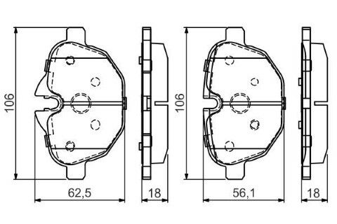 BMW 5 F10 520i 1.6 2015-2016 Bosch Arka Balata WVA24561