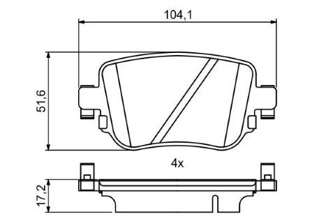 Audi A1 1.0TFSI 2015-2018 Bosch Arka Balata NETPAR25109