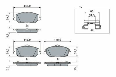 Hyundai i30 1.6CRDi 2016-2019 Bosch Ön Balata NETPAR22804