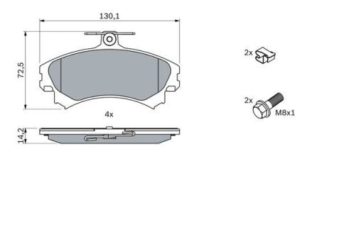 Mitsubishi Colt 1.3 2004-2013 Bosch Ön Balata NETPARNET21920