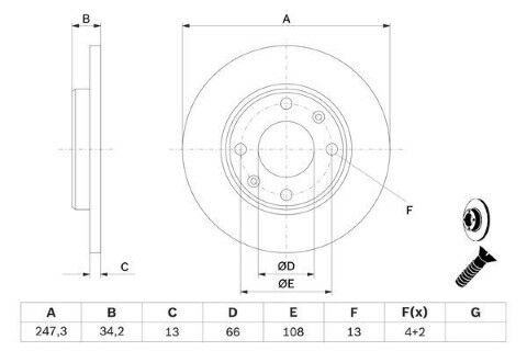 Peugeot 206+ 1.4 2009-2013 Bosch Ön Disk 2 Adet