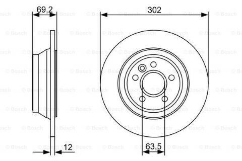 Volvo S80 3.2 2006-2010 Bosch Arka Disk 302mm 2 Adet