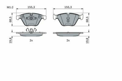 BMW X1 E84 23d xD 2.0 2009-2012 Bosch Ön Balata NETPAR23312