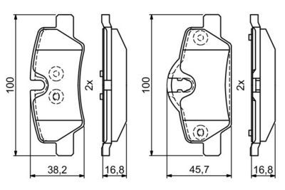 Mini Cooper D F56 1.5D 2014-2019 Bosch Arka Balata NETPAR25980