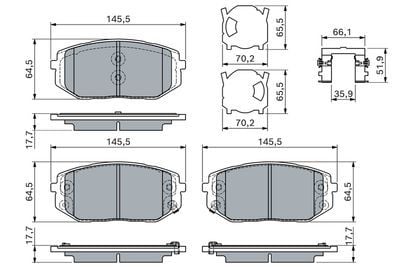 Hyundai Tucson 1.6CRDi 2020-2025 Bosch Ön Balata NETPAR26493