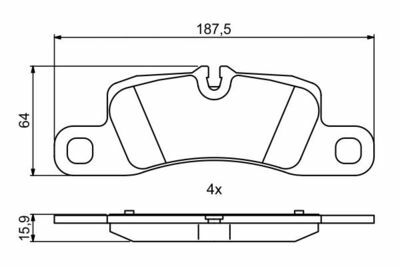 Porsche Cayenne 4.1S Dizel	 2014-2018 Bosch Arka Balata NETPAR24552