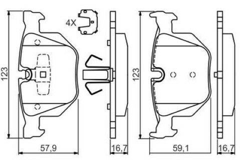 BMW X5 E70 xd 35d 3.0 2008-2010 Bosch Arka Balata 23550