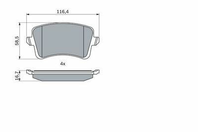 Audi Q5 3.0TDI 2008-2012 Bosch Arka Balata NETPAR24606