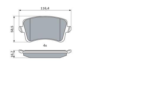 Audi A4 2.0TFSI 2008-2013 Bosch Arka Balata NETPAR24606
