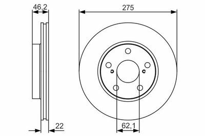 Toyota Auris 1.3 2008-2009 Bosch Ön Disk 275mm 2 Adet