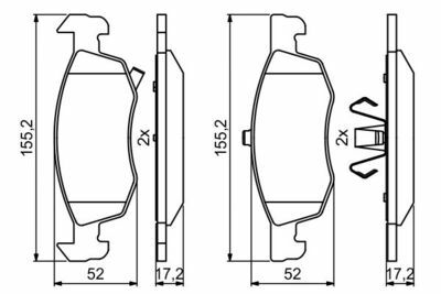 Opel Corsa E 1.0 2014-2018 Bosch Ön Balata 22143