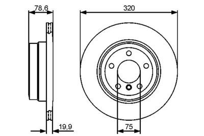 BMW X5 F15 sD 25d 2.0 2013-2018 Bosch Arka Disk 320mm 2 Adet