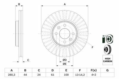 Renault Clio 5 1.0TCe 90 2020-2025 Bosch Ön Disk 280mm 4 Bijon 2 Adet