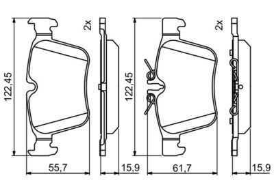 Mercedes C Serisi (205) C180d 1.6	 2014-2015 Bosch Arka Balata WVA25354
